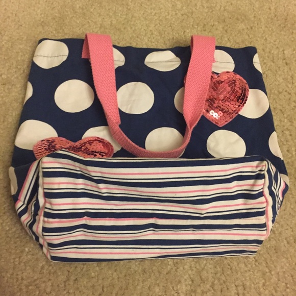 CHILDREN’S PLACE Sequined Heart/Polka Dot Tote Bag - Picture 4 of 8